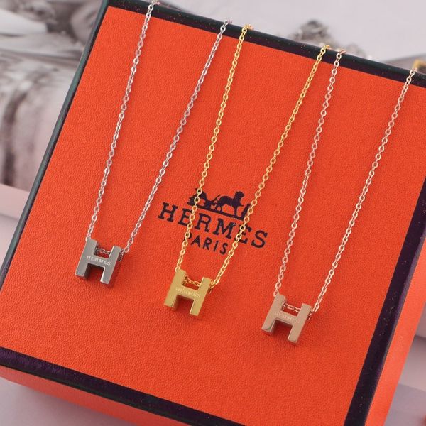 

Letter h cla ic women pendant necklace imple de igner lady brand necklace party gift fa hion girl necklace jewellry