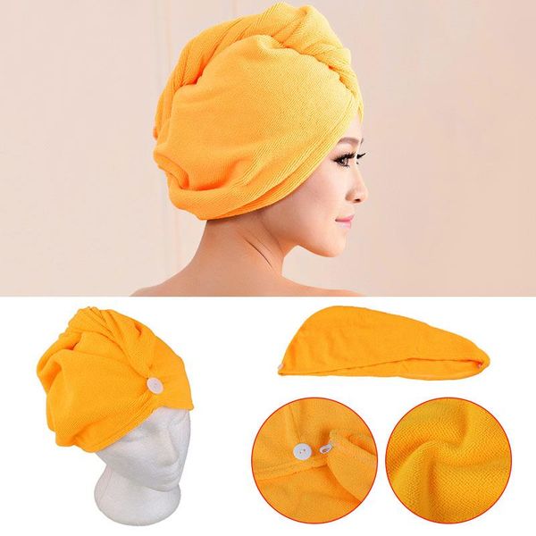 

microfiber towel quick dry hair magic drying turban wrap hat caps spa bathing