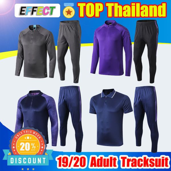 

2019 2020 survetement kane spurs training suit 19 20 thailand lucas dele son tracksuits football polo set kids kit sweater uniform, Black
