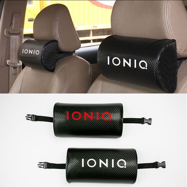 

carbon fiber texture pu leather car neck pillow for ioniq