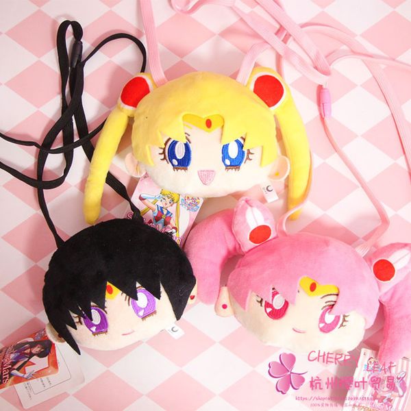 

ivyye 14cm sailor moon fashion anime plush shoulder bags soft cartoon tote casual handbag fluffy dolls phone bag girls new