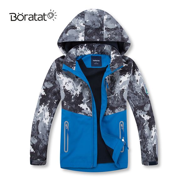 

men&women coat windbreaker jacket color matching camouflage zipper waterproof breathable outdoor children's jacket