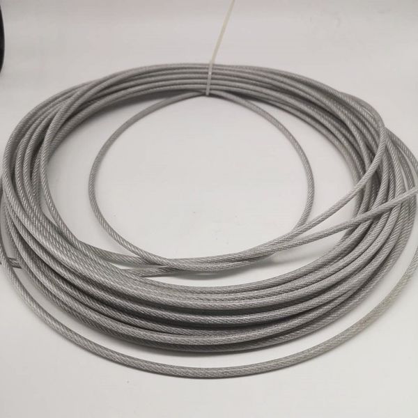 

pvc)4mm,10m, 7x7 304 stainless steel wire rope with pvc coating softer fishing coated cable clothesline traction rope