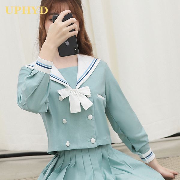 

новые специальные девушки униформа светло-синий японский студент униформа прекрасная школьница косплей костюм матросский костюм, White