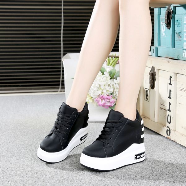 

2019 spring shoes woman fashion platform sneakers, Black;white