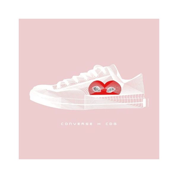 

cdg kawakubo rei commÃ¨ des garÃ§ons play x convÃ¨rse chuck all-star taylor 1970s sneakers polka white low canvas shoes 1132147, Black