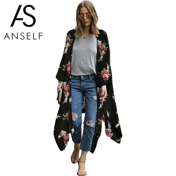 

anself 2019 new women kimono cardigan leopard print half sleeves belt boho swimwear loose long sashes bikini cover ups beachwear, White