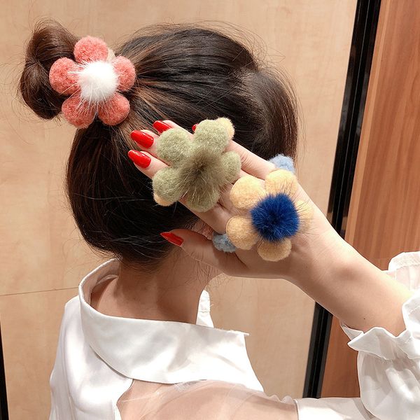 

1pcs a variety of design a variety of color new fund temperament contracted hair girl lovely head rope hair act the role ofing, Brown
