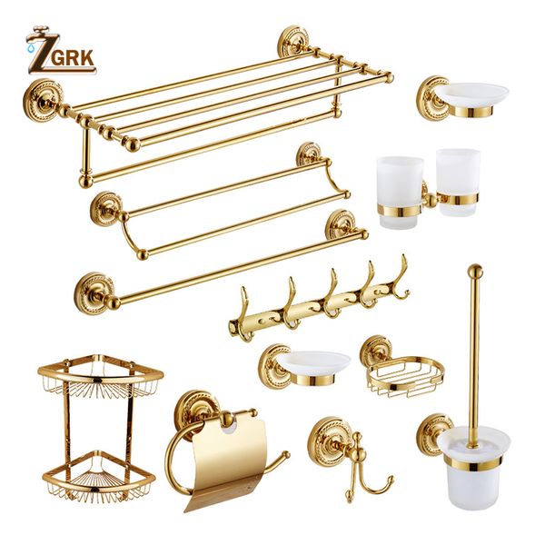 

zgrk аксессуары для ванной комнаты ванна комплект оборудования золотой цвет держатель туалетной бумаги вешалка для полотенец держатель рулон