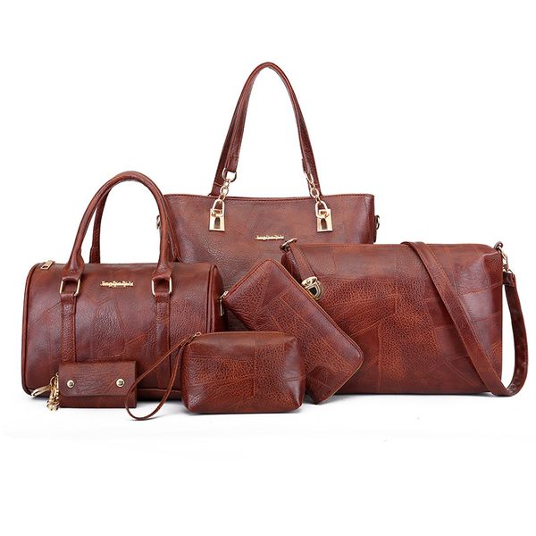 

drop shipping новый дизайн кожа pu сумка женщин 6 шт женщины посланника сумки clutch известные бренды сумка мешком главная