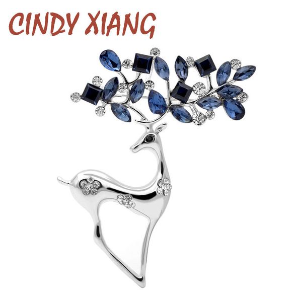 

cindy xiang 2 colors available rhinestone deer brooches for women christmas reindeer pins luxury coat corsage fashion jewelry t190622, Gray