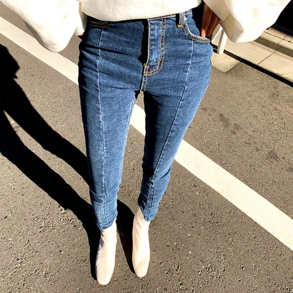 

womens designer jeans women pants summer spring irregular patchwork denim jeans skinny tassel high waist pants capris pencil jeans 2019, Blue