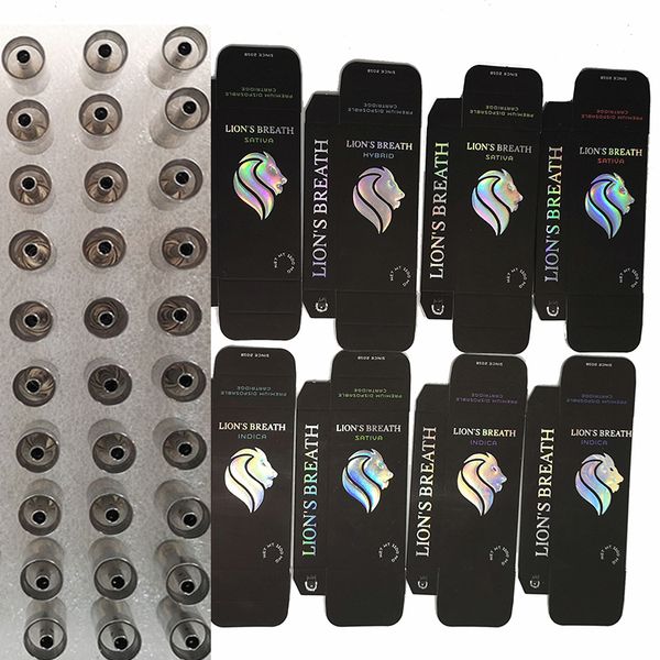 

Львы Breath Тележки 1мл 0,8 мл M6T Нажать Подсказка Vape Картриджи Упаковка Пустые керамический Coil Испаритель Pen 510 Форсунки с кодом наклейки QR