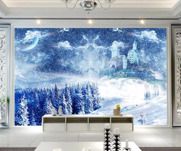 Custom Wallpaper For Walls 3 D Beautiful Starry Castle Home Decor