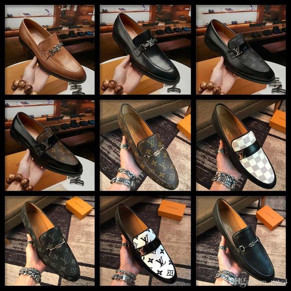 

20fw 2020 luxury brands formal shoes mens round toe men dress shoe leather men oxford shoes designers for men fashion dress footwear daj, Black