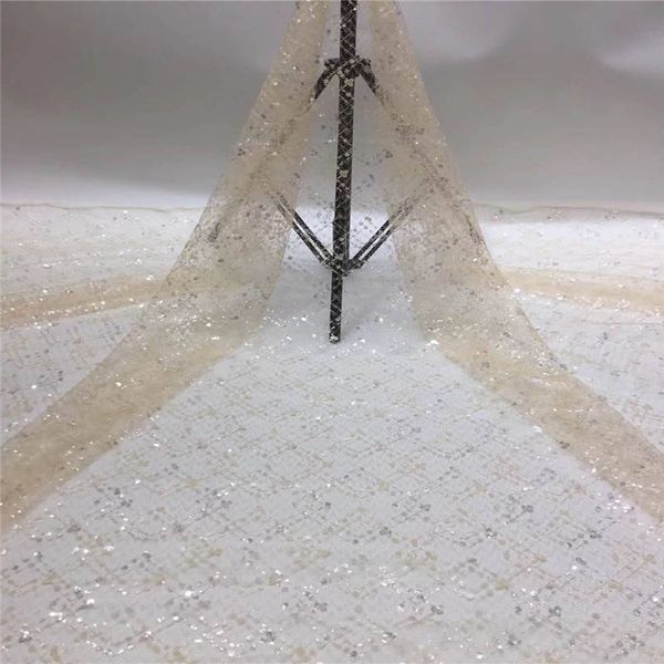 

sequins net fabric high organza lace fabrics 2018 new arrival embroidered african sequin lace fabric fashion kcd921, Black;white