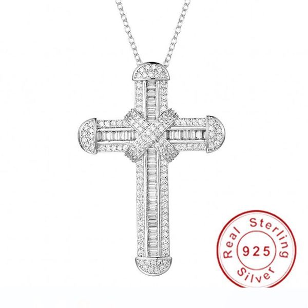 

ожерелье новый 925 серебро изысканный библия иисус крест подвеска для женщин мужчин распятие шарм сымитированный платина ювелирные изделия с, Silver