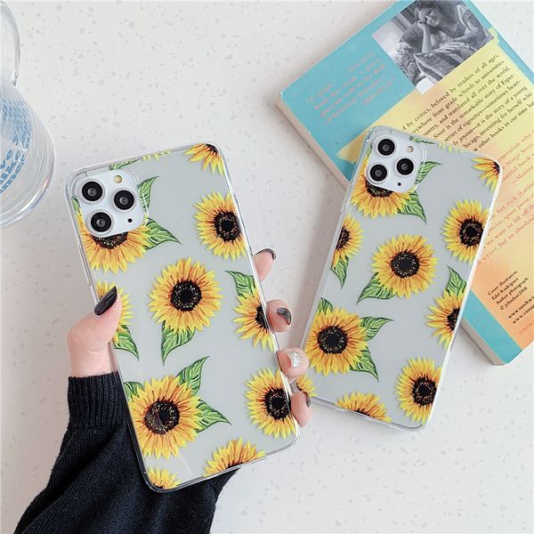 

cute подсолнечное чехол для iphone xs xr x xs max 11 pro max 11 pro 11 7 8 plus задняя крышка моды мультфильм покрытие телефона коке shell