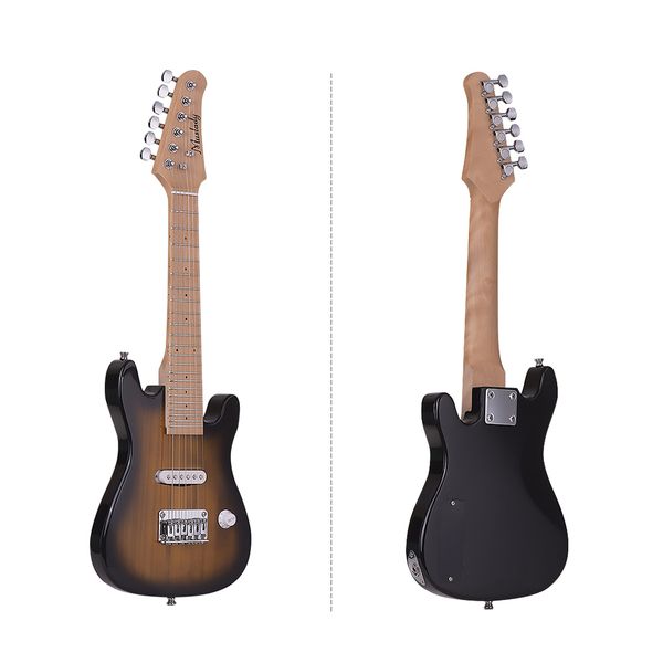 

muslady 28 inch st electric guitar kit maple neck with amplifier guitar bag strap pick string audio cable right-handed style