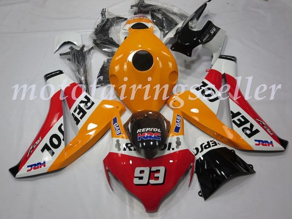 

oem quality new abs full fairings kits fit for honda cbr1000rr (2008 2009 2010 2011) cbr1000rr 08 09 10 11 bodywork set white red orange no3