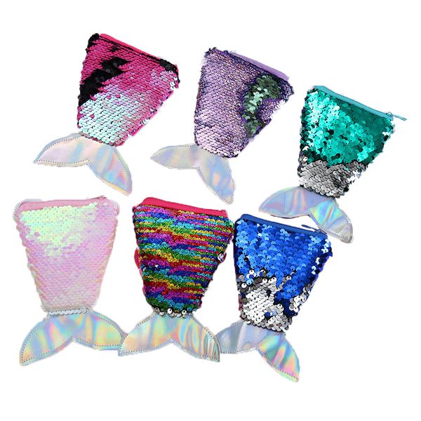

kawaii mermaid tail pencil case box bag coin purse iridescent laser scales pencilcase for girls stationery school supplies gift