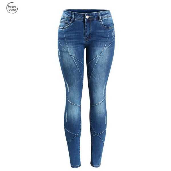 

репродуктивное jean пересечение линии лоскутного плюс размер brand new mid низкая талия stretch тощих брюки джинсы для женщин среднего denim, Blue