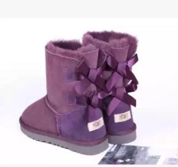 

australia wgg 3280 classic tall winter boots real leather bailey bowknot women's bailey bow snow boots shoes boot, Black