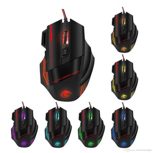 

brand new a907 adjustable 5500dpi professional usb wired optical 7-buttons self-defining gaming mouse for desklapnetbook