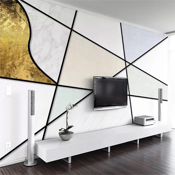 

custom mural wallpaper 3d stereo line geometry texture wall painting living room tv sofa luxury home decor papel de parede sala