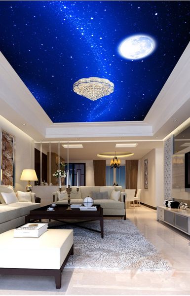 Ordinazione qualsiasi formato 3D da parati Wallpaper Fantasy cielo notturno soffitto Murales Living Room Divano da letto del contesto Tappezzeria Impresa pittura