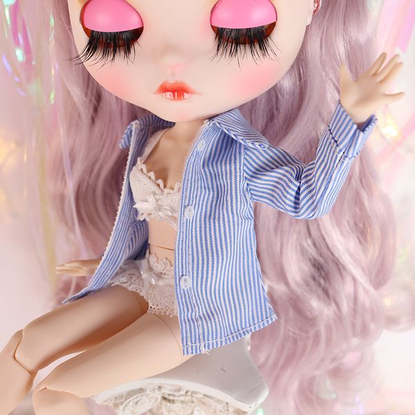 

dbs blyth doll icy blue stripe shirt suit