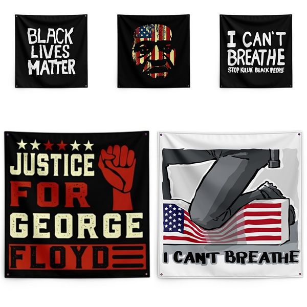 

george floyd printing tapestry black lives matter household wall banner 150*150cm #qa76873
