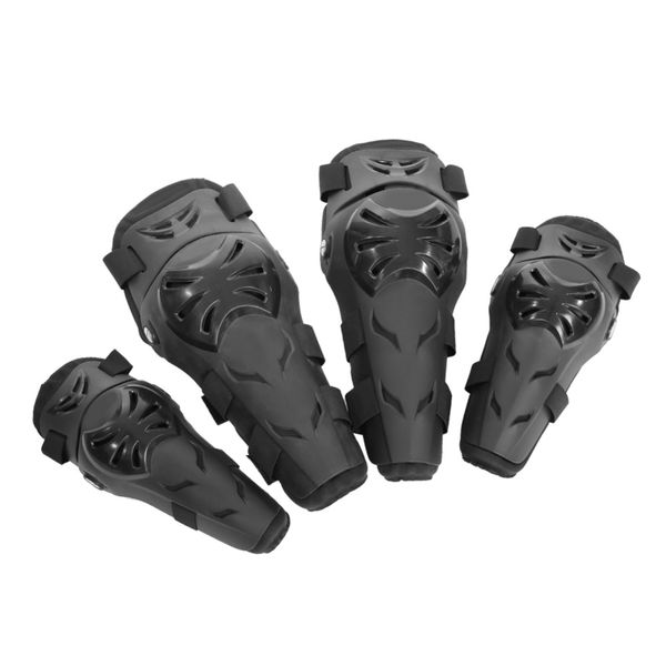 

4 pcs motorcycle protective cycling elbow and knee pads protector equipment guards armors kneepad set gears race brace black