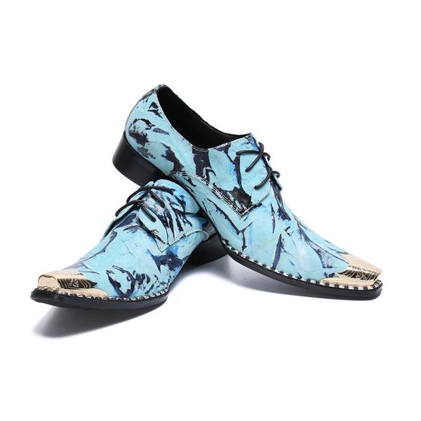 

2019 new fashion men lace-up business dress shoes men blue square toe party shoes, Black