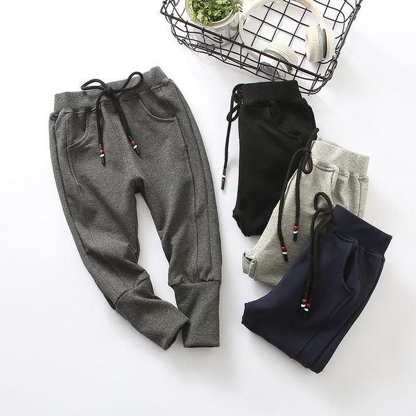 

2019 new solid children spring autumn clothes girl trousers kids pants for baby boys harem pants black grey, Blue
