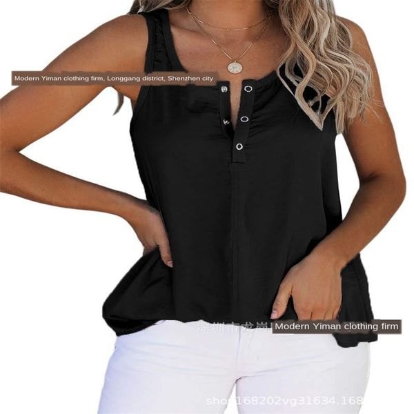 

2020 solid color v-neck sleeveless t-shirt women's wear 2020 solid color v-neck sleeveless t-shirt women's wear, White