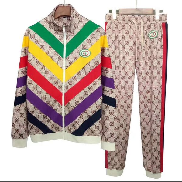 

2019cucci new winter designer tracksuit men luxury sweat suits autumn brand mens jogger suits jacket + pants sets sporting women suit hip ho, Gray