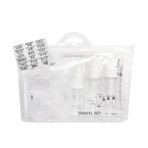 

pack of 6pcs small travel toiletries bottles containers, travel accessories, perfect for business or personal travel