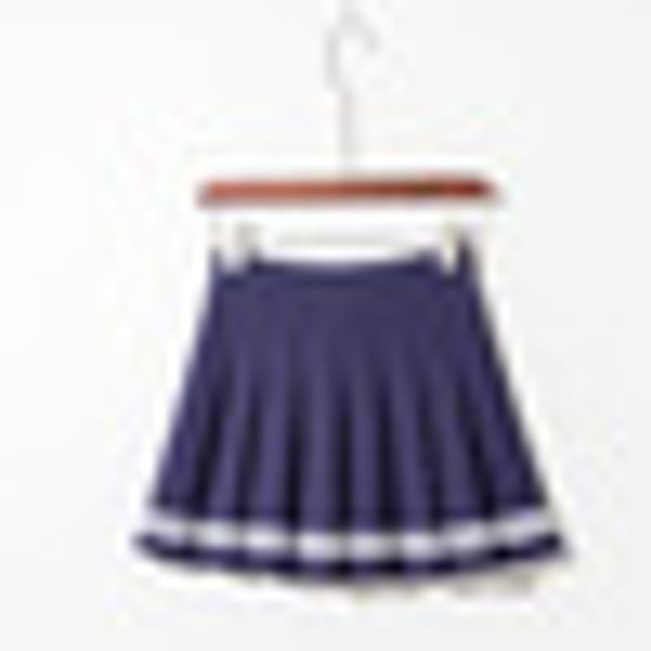 

elastic waist women's skirt striped a-line pleated ruffle lady polyester casual, Black