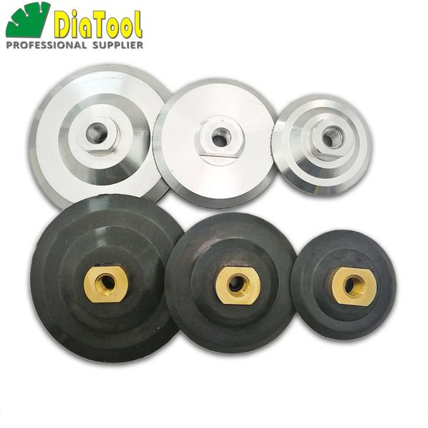 

diatool 2pcs back pad diamond polishing pads 5/8-11 thread diameter 3"/4"/5" rubber or aluminum based backer backing holder