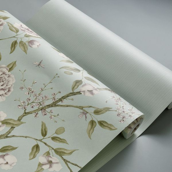 

american style beautiful large flower garden style environmentally friendly non-woven wallpaper roll bedroom living room tv background