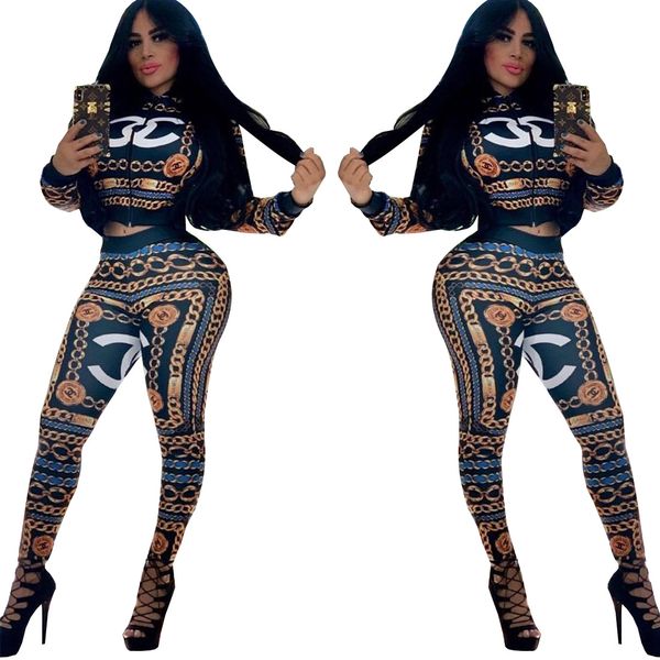 

2019 new women fashion print zipper neck sweatsuit casual slim baseball jacket and pants set female outfits, White