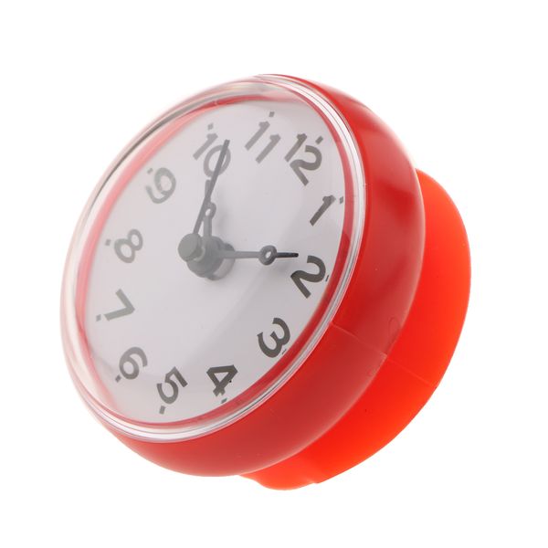 

silicone waterproof kitchen bathroom bath shower wall clock round decorative clock with suction cup sucker