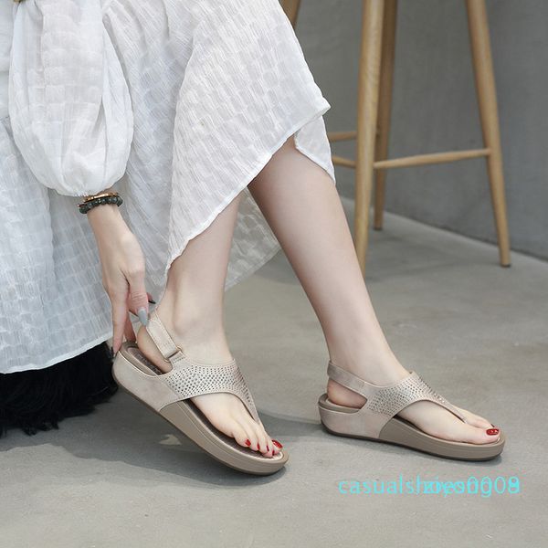 

summer shoes women sandals flip flops thick sole ladies wedges sandals summer holiday casual woman beach slippers c09 z08, Black