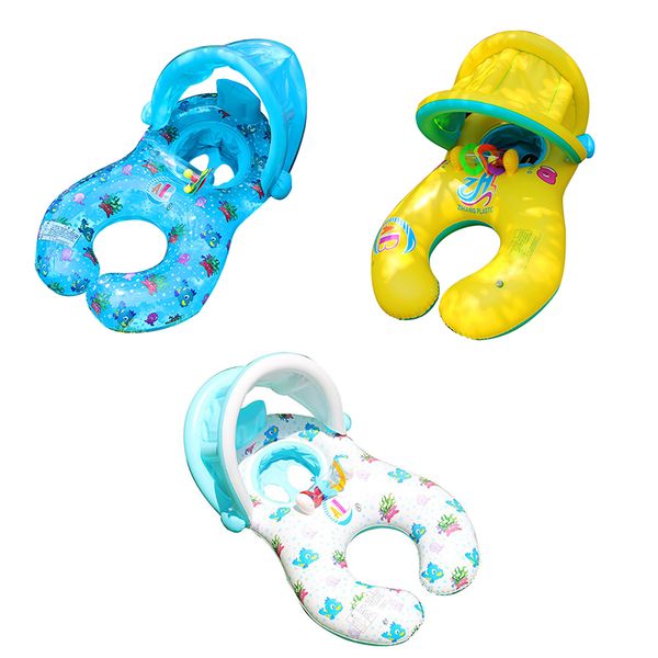 

portable infant inflatable circle baby float kids swimming circle with sunshade seat pool accessories pool safe inflatable buoy