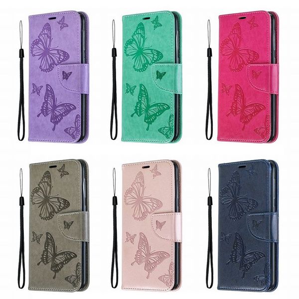

butterfly phone cover for case samsung galaxy s9 s10 e plus a10e a20e j4 j6 prime case luxury flip leather wallet funda