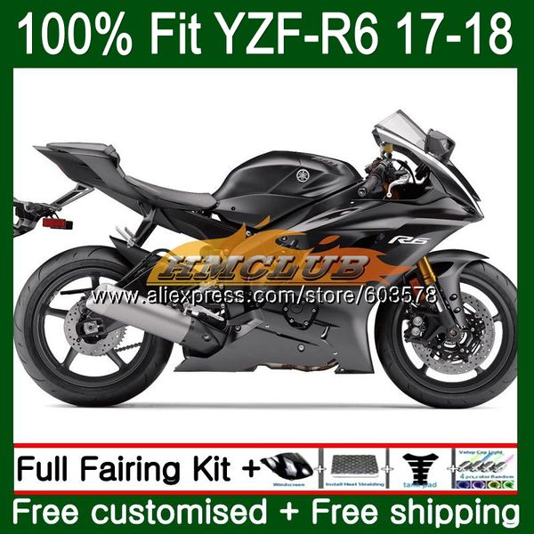 

injection for yzf600 yzf r6 2017 2018 2019 glossy black 123cl.25 yzf 600 r 6 yzf-600 yzf-r6 yzfr6 17 18 19 oem fairings
