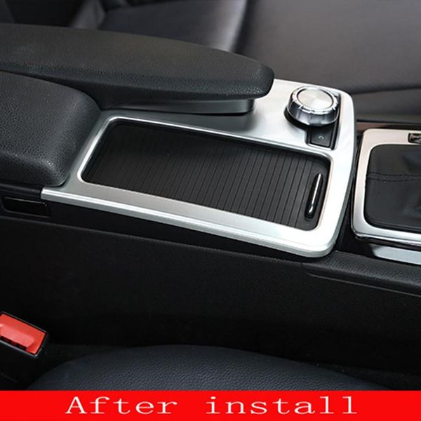 

car styling interior stainless steel sticker water cup holder panel decoration trim for c-class w204 lhd 2008-2014