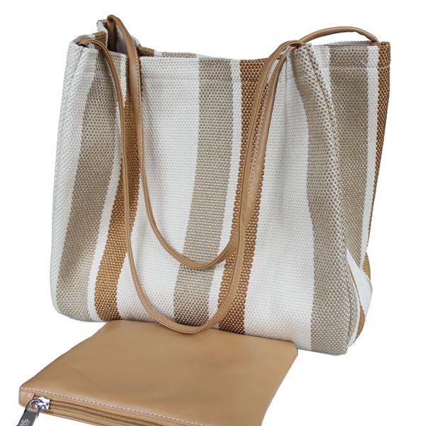 

2020 large tote bag pu women's handbag and clutch bag linen shoulder