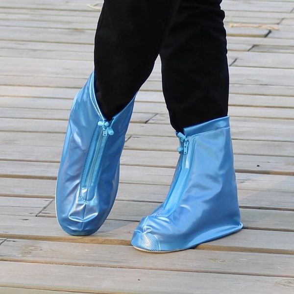 

waterproof protector shoes cover zipper reusable rain shoe covers high-anti-slip rain shoes cases #1112, White;pink
